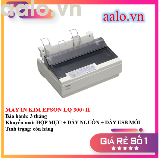 MÁY IN KIM EPSON LQ 300+II - KÈM HỘP MỰC  DÂY NGUỒN  DÂY USB MỚI - AALO.VN