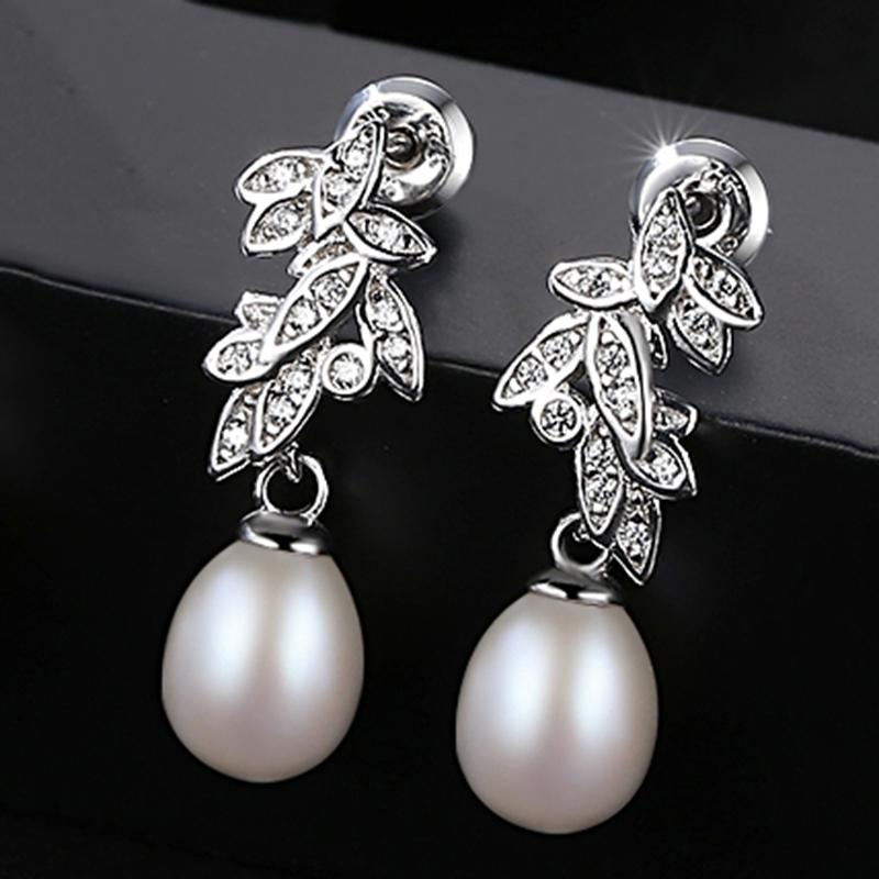 Bông tai ngọc trai cao cấp b2343 cỡ hạt 8x10 ly bảo ngọc jewelry
