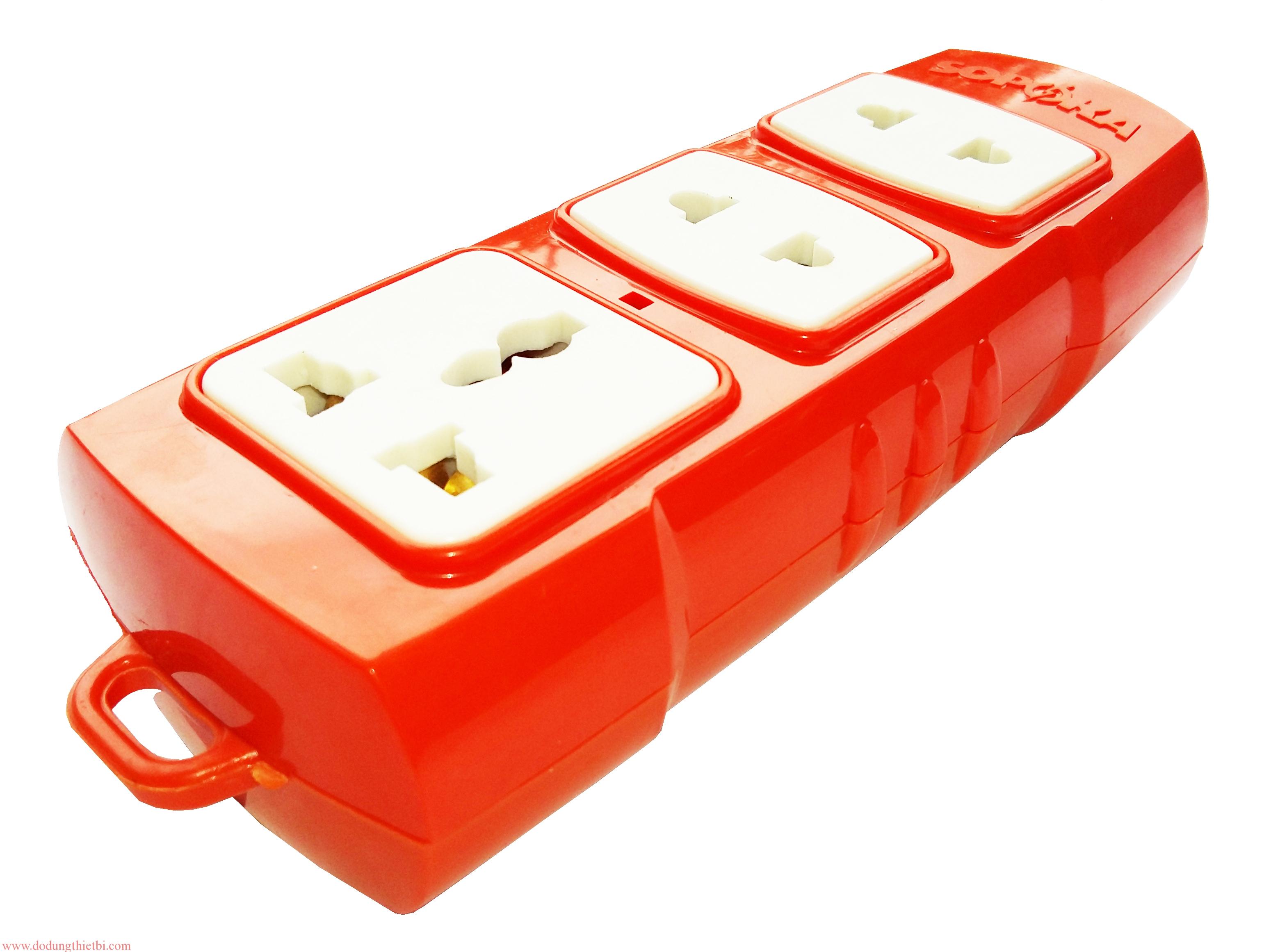 [HCM]Ổ cắm 3 lỗ dây 10m (Cam phối trắng)