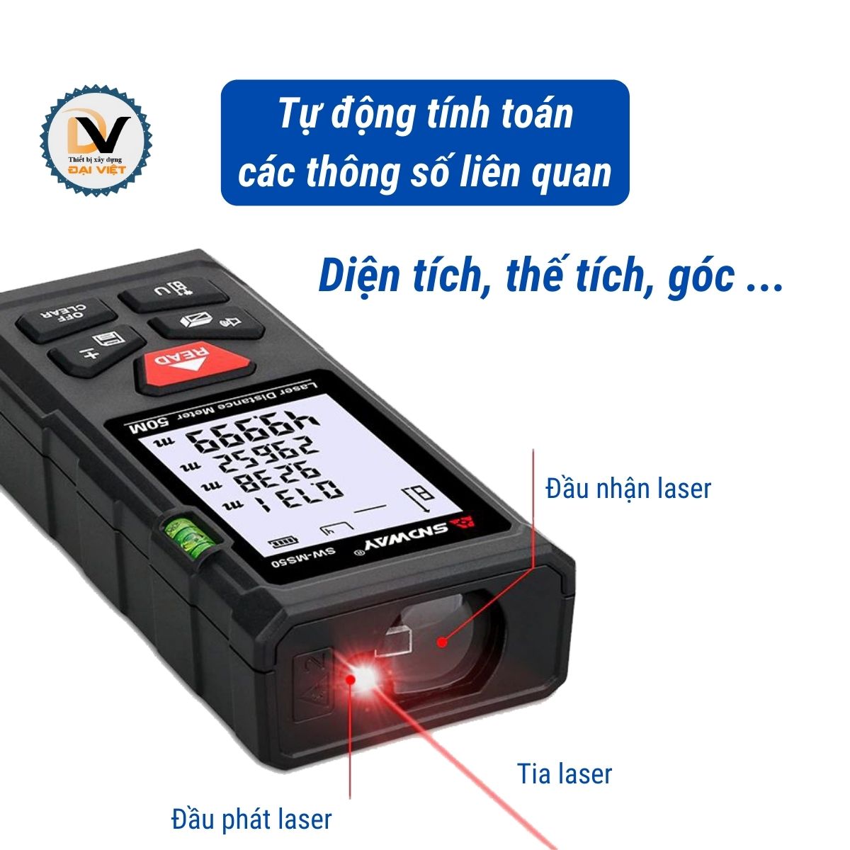Máy đo khoảng cách laser SNDWay 50m - Thước đo laser