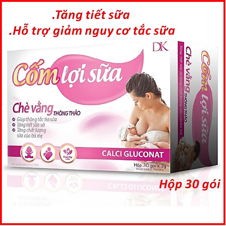 Cốm lợi sữa hạt bông thông thảo giúp kích thích nguồn sữa mẹ và tăng số lượng sữa tiết ra , hỗ trợ nguy cơ tăc tia sữa- hộp 30 gói