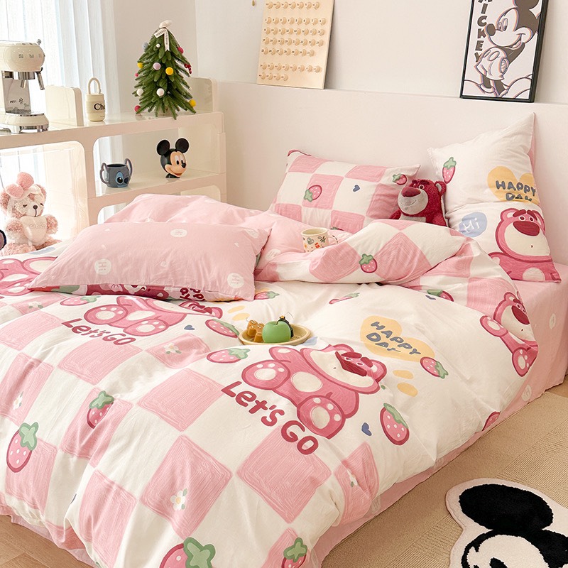 Set chăn ga gối cotton poly - Mẫu Gấu Bigboi