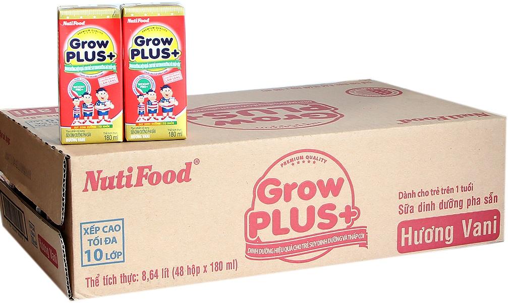 Thùng Sữa bột pha sẵn Nuti Grow Plus đỏ 180ml