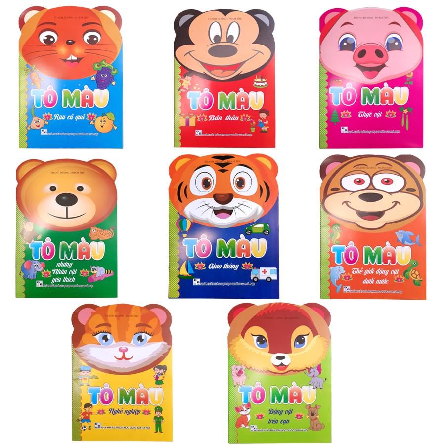 Bộ 8 Quyển Sách Tô Màu Cho Bé Với Nhiều Chủ Đề Khác Nhau Màu Sắc và Hình Ảnh Minh Họa Sinh Động