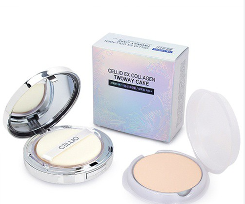 [Chính hãng] Phấn phủ siêu mịn chống nắng Cellio Ex Collagen Twoway Cake (Kèm thêm 1 lõi)