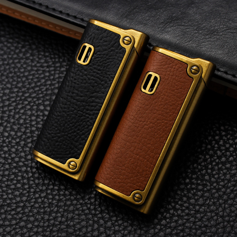 1-Windproof Leather Cover (Black - Brown) Unique Collectible Gift