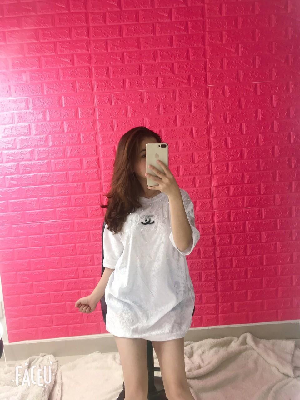 [HCM]ÁO THUN NHUNG POM RỘNG GIẤU QUẦN