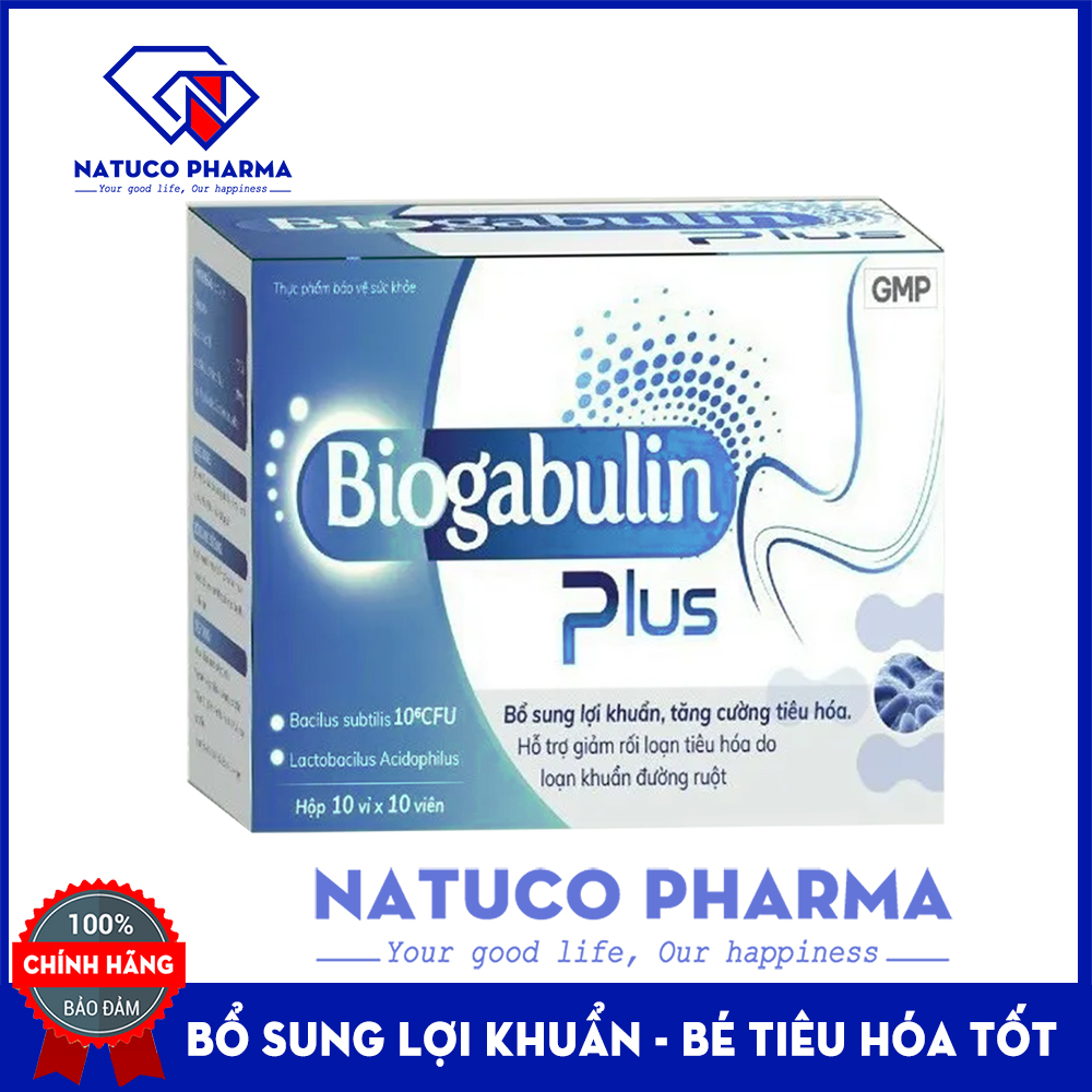Men tiêu hóa Biogabulin Plus - bổ sung lợi khuẩn, kẽm và các vitamin giúp bé ăn ngon, tiêu hóa khỏe, giảm rối loạn tiêu hóa, táo bón, tiêu chảy - Hộp 100 viên hàng chính hãng
