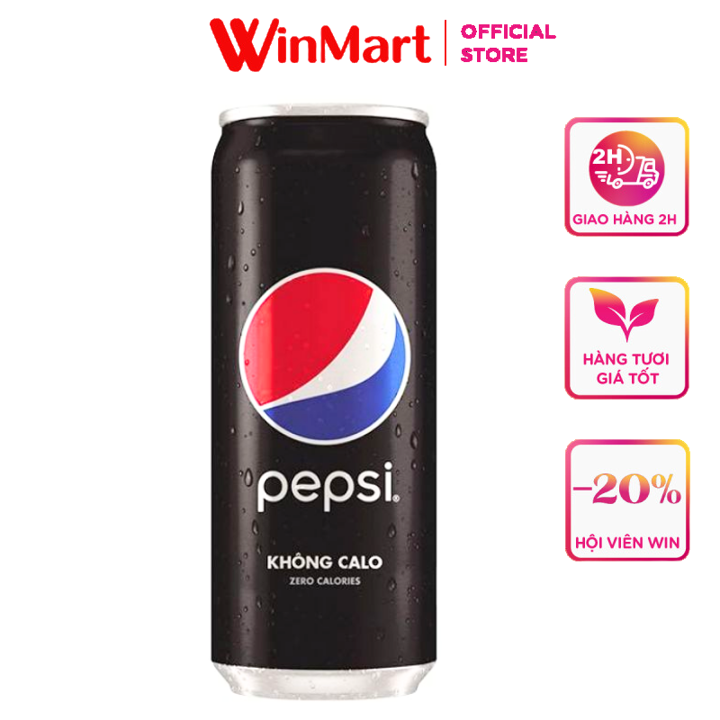 [Siêu thị WinMart] - Nước giải khát không calo PEPSI lon 330ml
