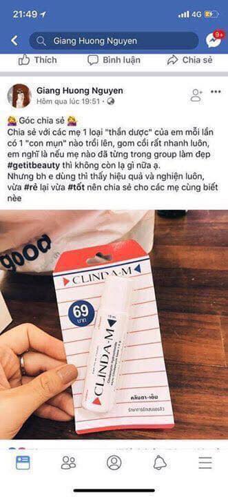 Serum chấm mụn Clinda M 15ml THÁI LAN