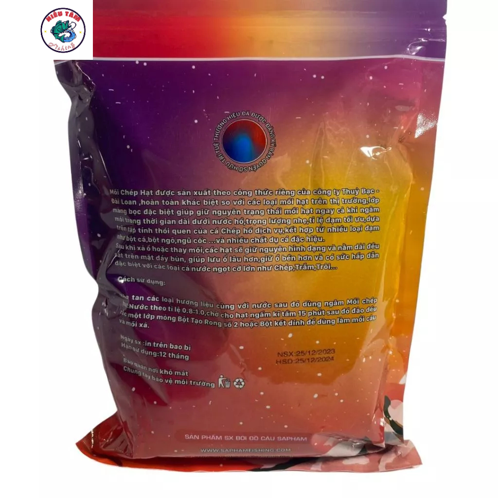 Mồi câu cá Chép Hạt Sapham dạng hạt mồi nhẹ gói 500gr