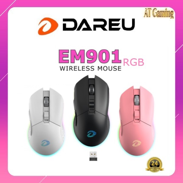 Bảng giá Chuột không dây Gaming DAREU EM901 RGB - PINK (BRAVO ATG4090 sensor) Phong Vũ