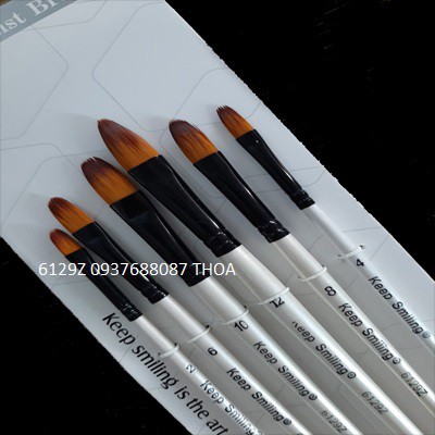 -Bộ cọ thân trắng Keep smiling 6129 (bộ 6 cây)-