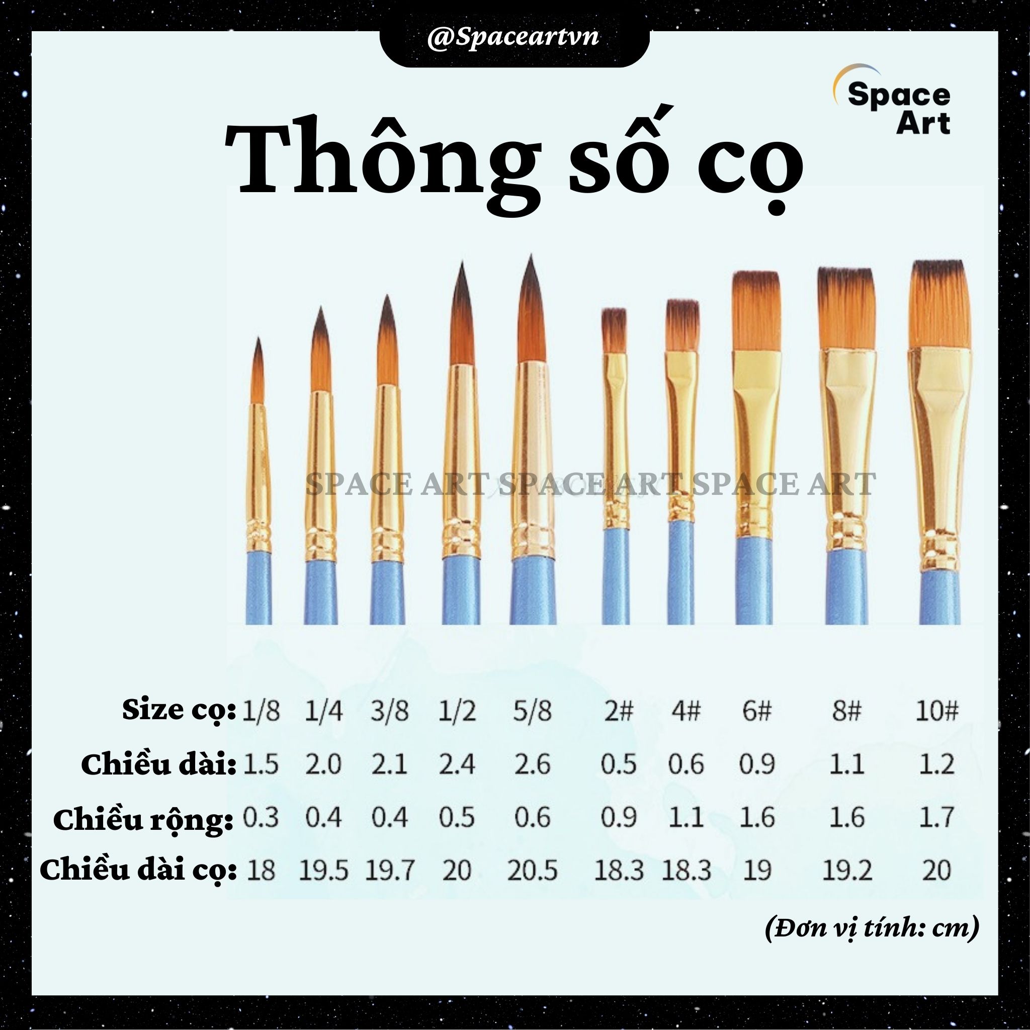 Bộ Cọ Vẽ Artist Brushes Keep Smiling A6303B (Bộ 10 cây nhiều loại)