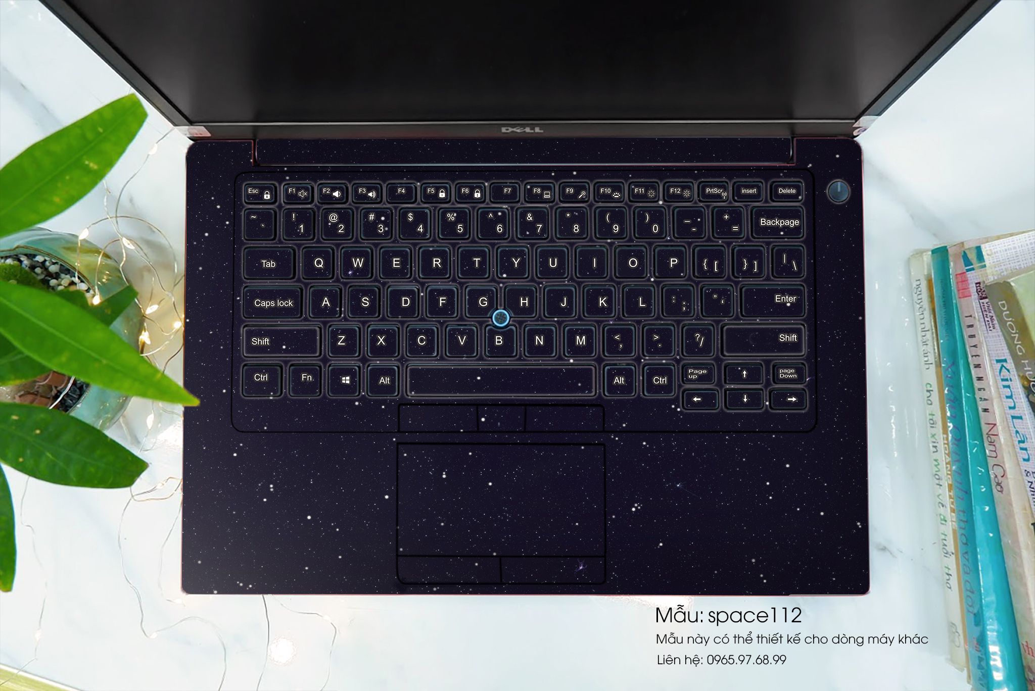 Decal Skin dán Macbook, laptop mẫu không gian (inbox mã máy cho shop)