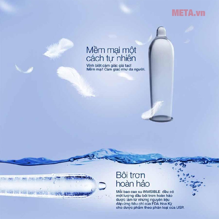 Bao cao su Durex Invisible Extra Thin cực siêu mỏng 10 Chiếc
