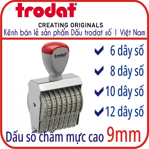 Dấu số tự xoay chấm mực, số cao 9mm (  Trodat)
