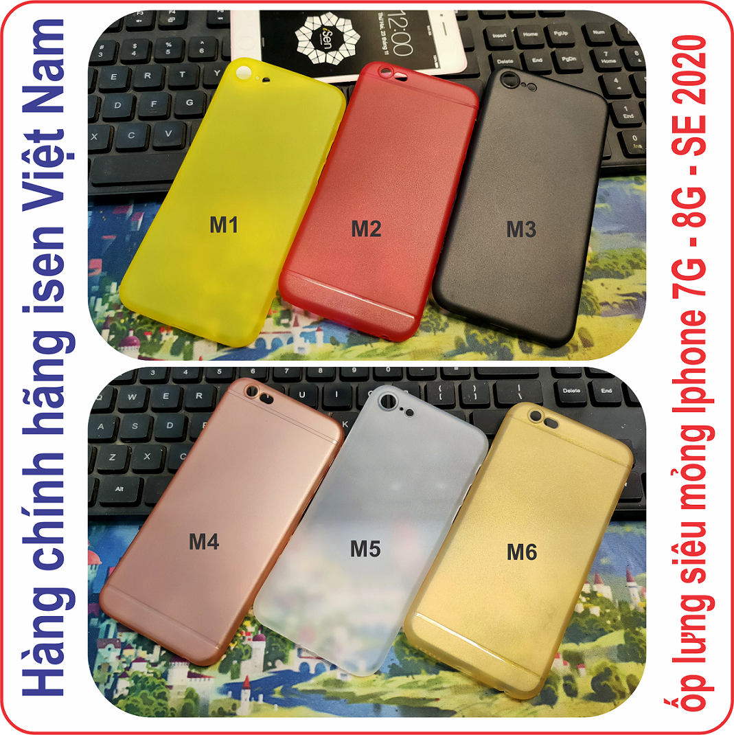 ốp lưng slim iphone 7, iphone 8, iphone SE 2020 siêu mỏng chính hãng isen