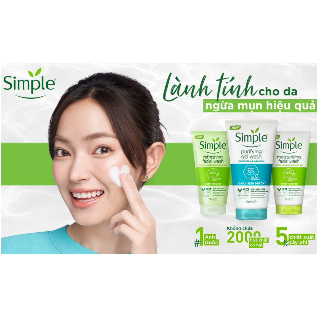 Sữa Rửa Mặt Simple Refreshing Facial Wash 150ml