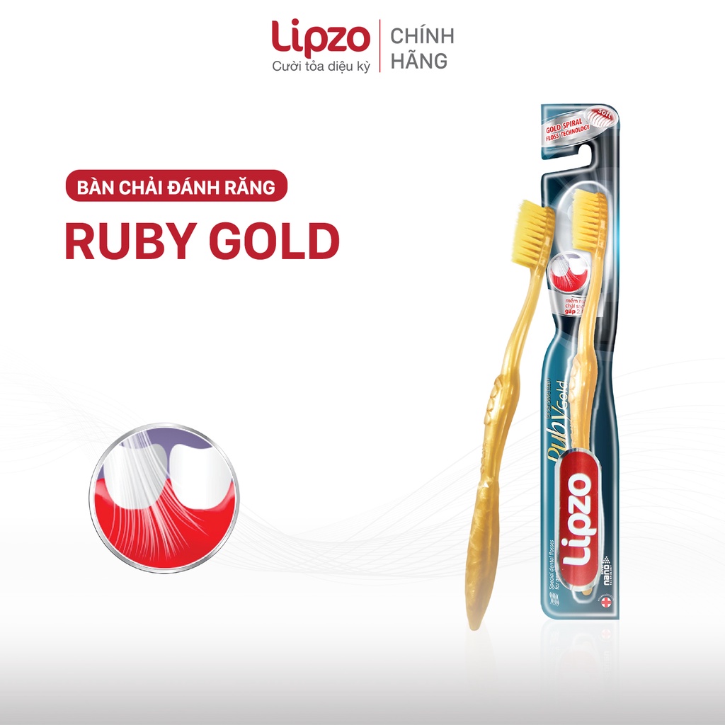 Bàn Chải Đánh Răng LIPZO Ruby Gold Kháng Khuẩn