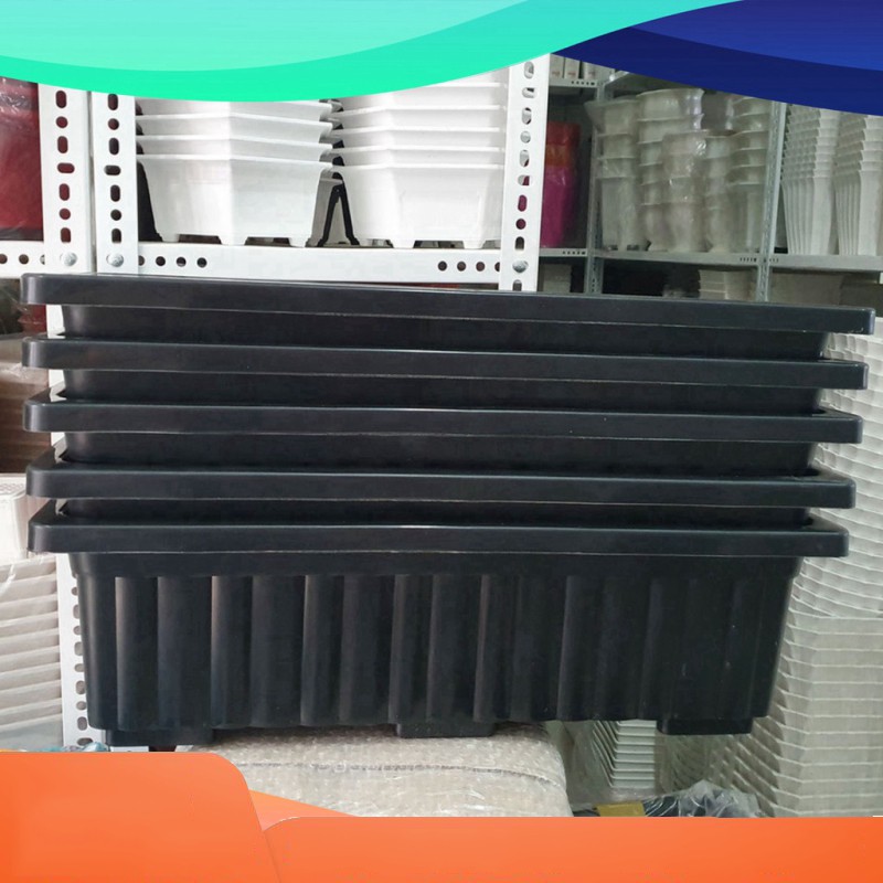 5 Chậu Nhựa Thông Minh Trồng Rau Sạch, Nuôi Cá Guppy (KT: 64cm x22cm x19cm) màu đen