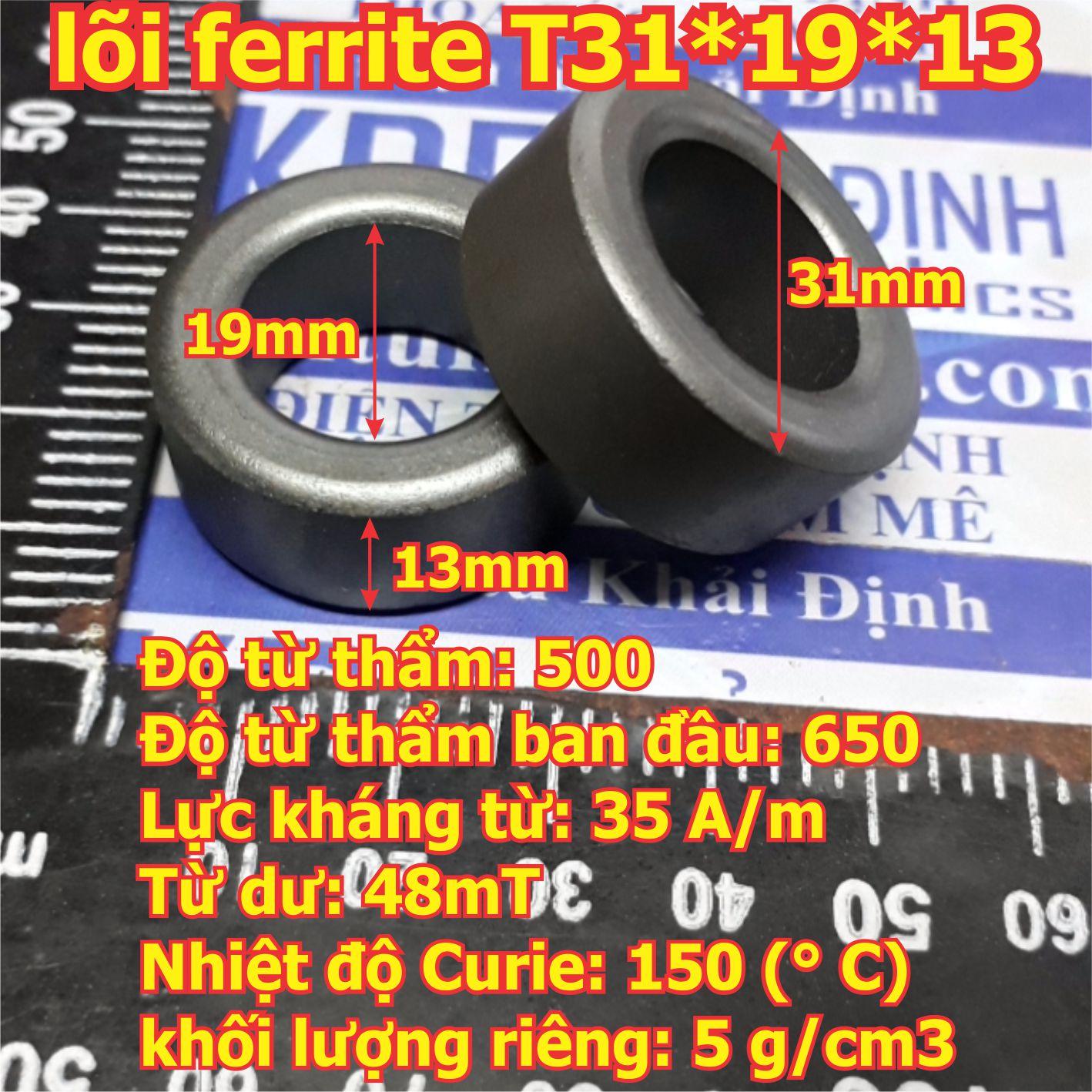 5 cái lõi ferrite vòng xuyến T31*19*13mm kde2298