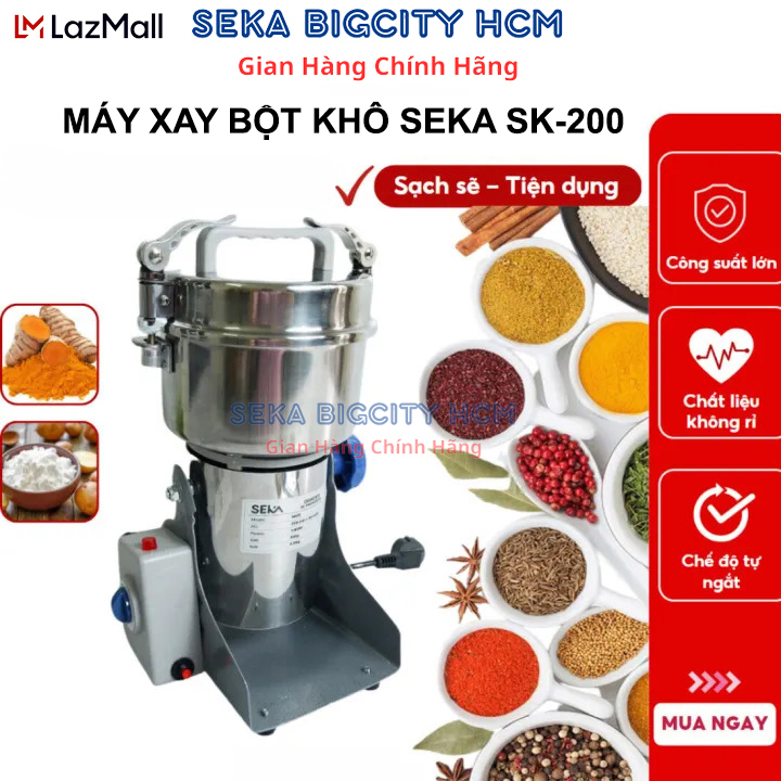 Máy xay bột khô đa năng, Máy xay nghiền bột khô SEKA SK200 công suất lớn, siêu mịn độ bền cao - Bảo hành chính hãng 12 tháng