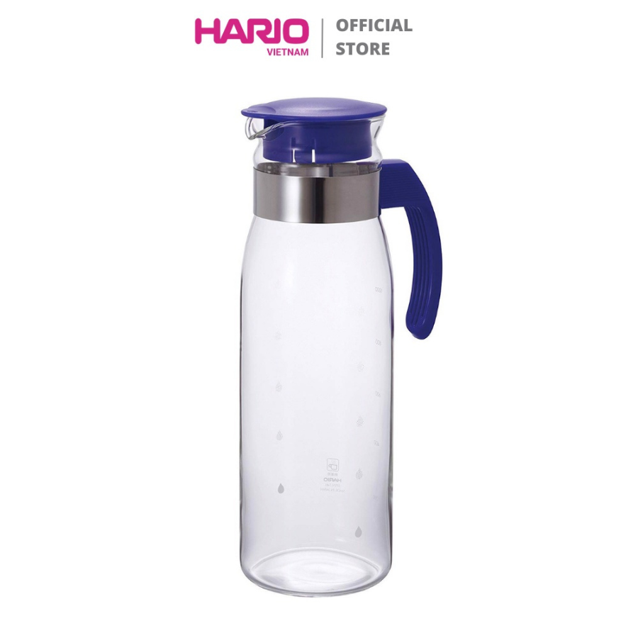 Bình đựng nước thủy tinh HARIO 1.4L Xanh navy - Refrigerator Pot Slim B