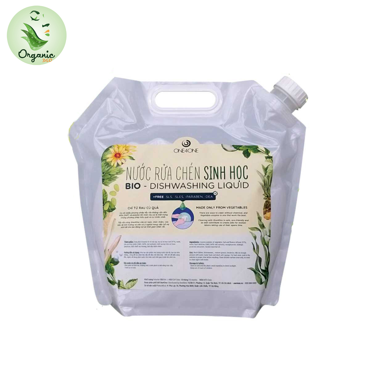 Nước rửa chén sinh học one4one 1l 4.9l