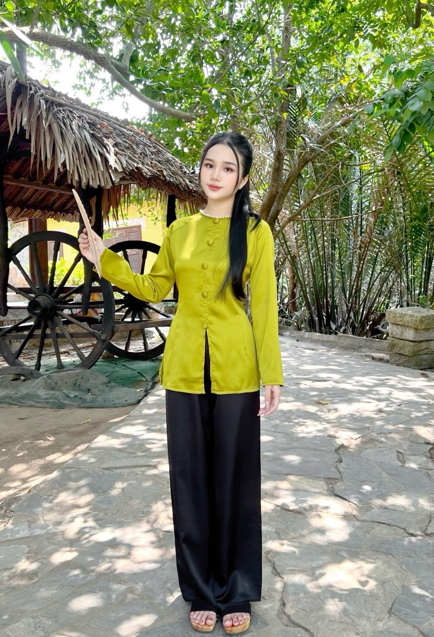 Đồ Lam Đi Chùa #Mẫu quý cô lụa phi yến# Quần Áo Nữ