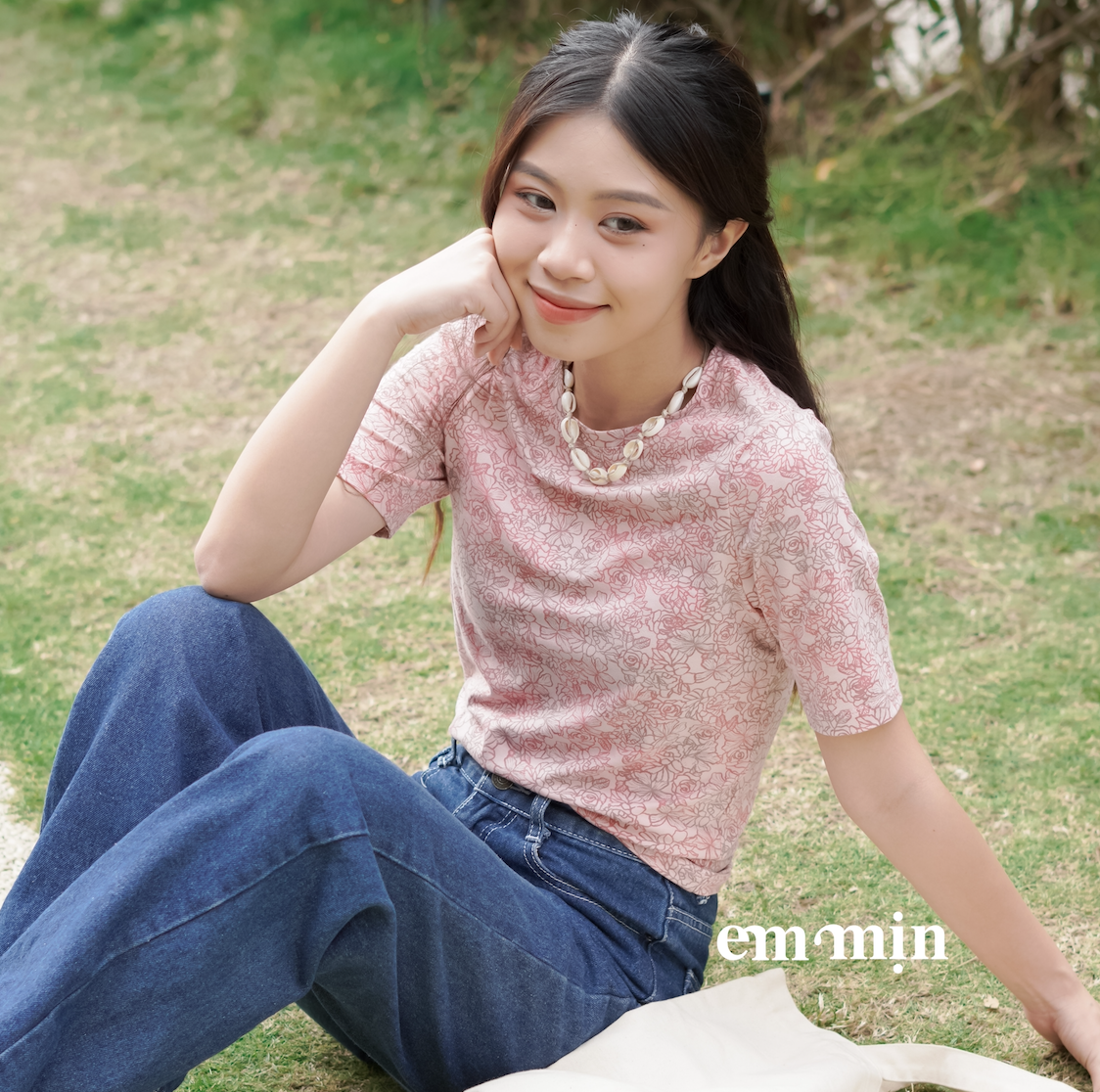 Áo thun hoa tay lửng 100% cotton