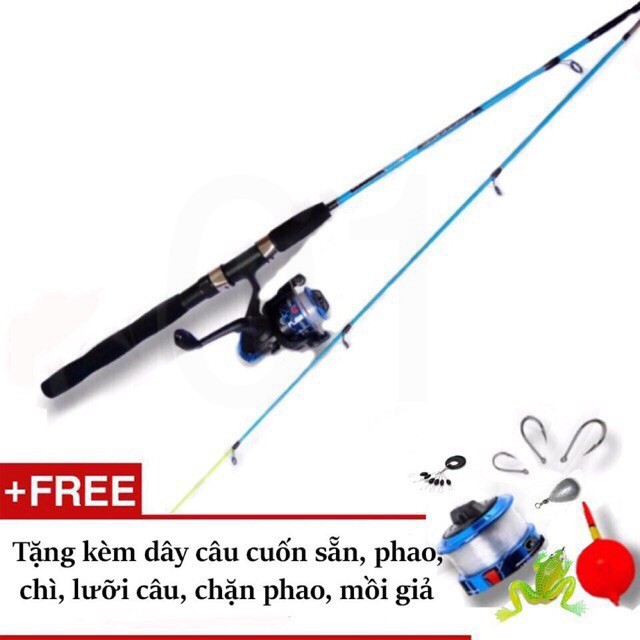 Bộ cần câu shimano 2 khúc đặc có từ 1m35 đến 2m7+máy ,cần cực khoẻ y hình đồ câu 99 hoang hai shop 01