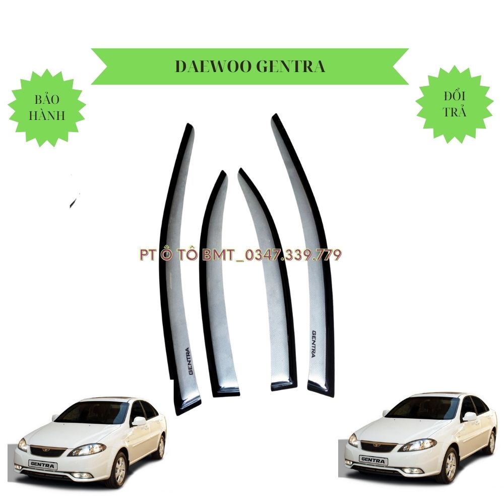 Bộ vè che mưa cao cấp các dòng xe Daewoo Matiz, Gentra. Màu trắng kẻ ô lưới, hàng đẹp