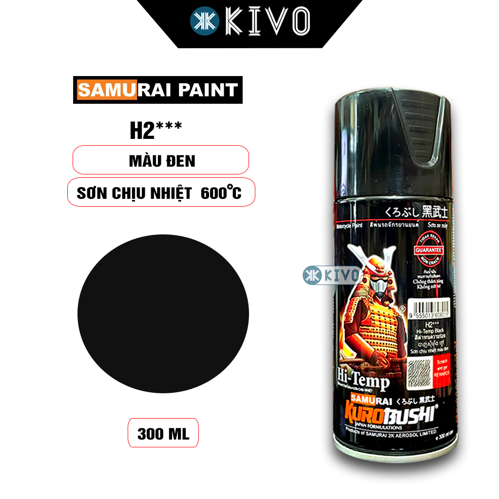 Paint Black Samurai motorcycle đủ model-painting Samurai Black Shark, Matt Black, glossy black-painted flame retardant heat resistant motorcycle Oto-paint spray Pô car spray Kivo