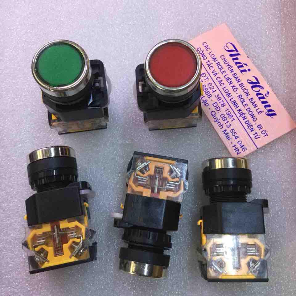 Nút nhấn LA38 phi 22 không đèn nhấn nhả và nhấn giữ