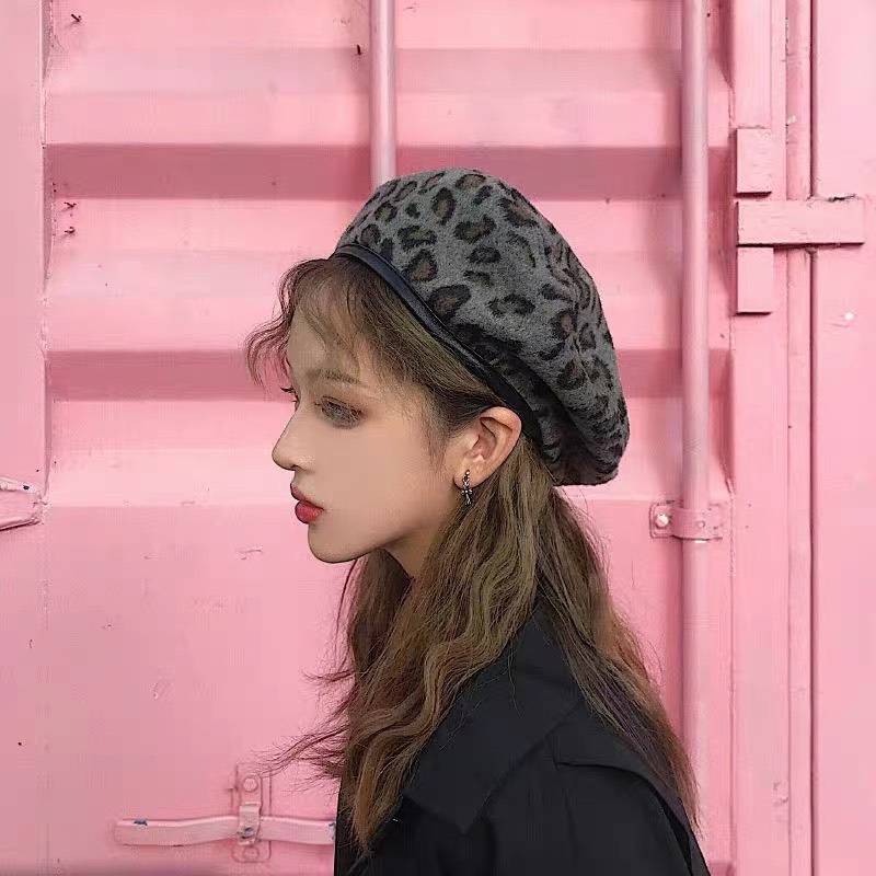 Mũ nồi hoạ tiết da báo thời trang