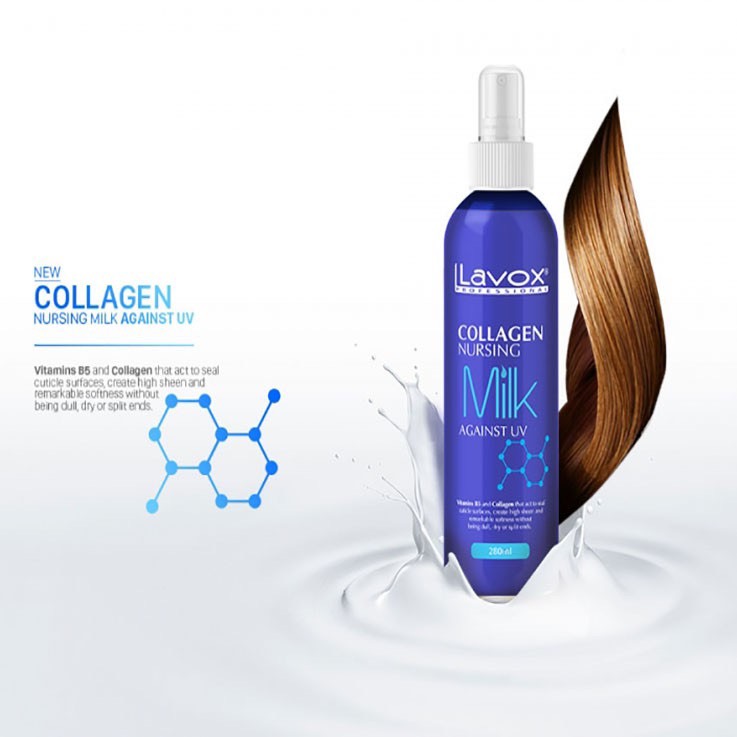 Sữa xịt dưỡng tóc mềm mượt Lavox Collagen 280ml