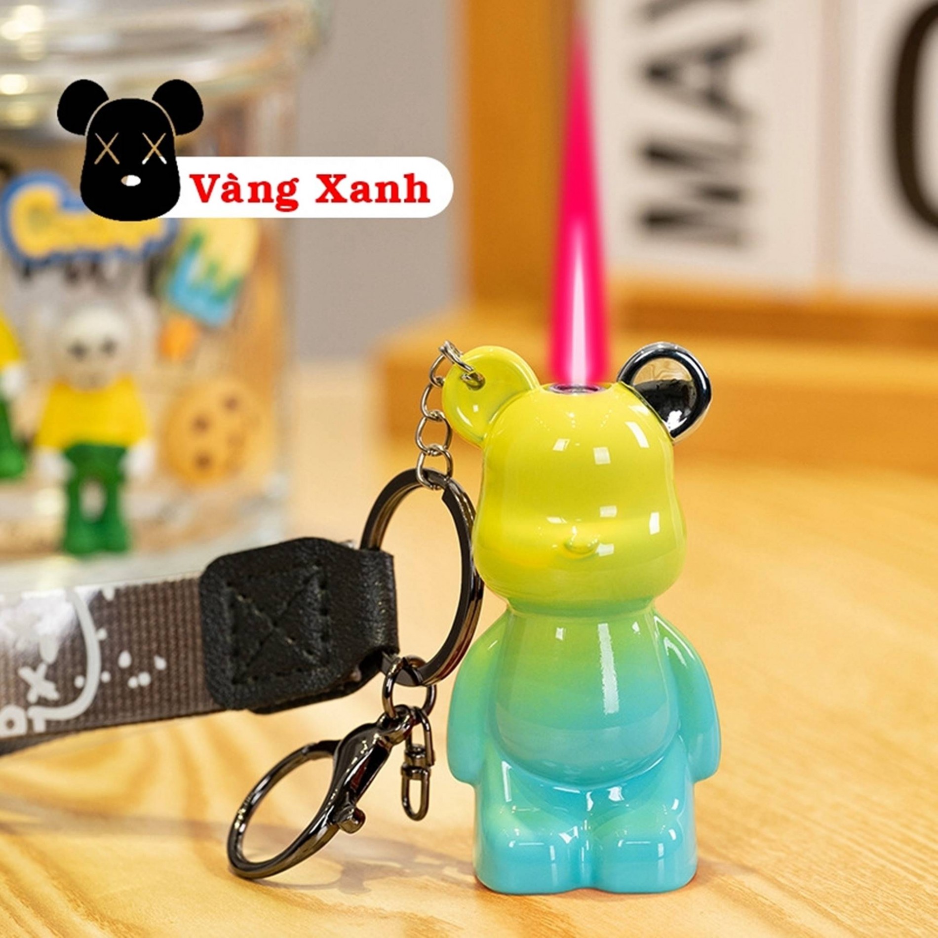Bật lửa móc khoá - hình gấu Bearbrick ( xài gas )