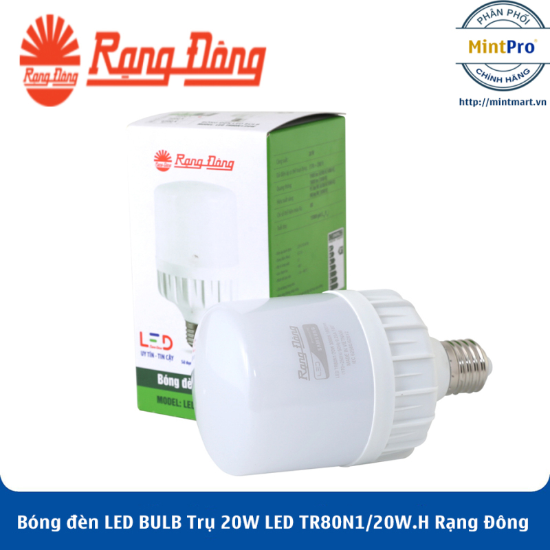 Bóng đèn LED BULB Trụ 20W LED TR80N1/20W.H Rạng Đông - Hàng Chính Hãng