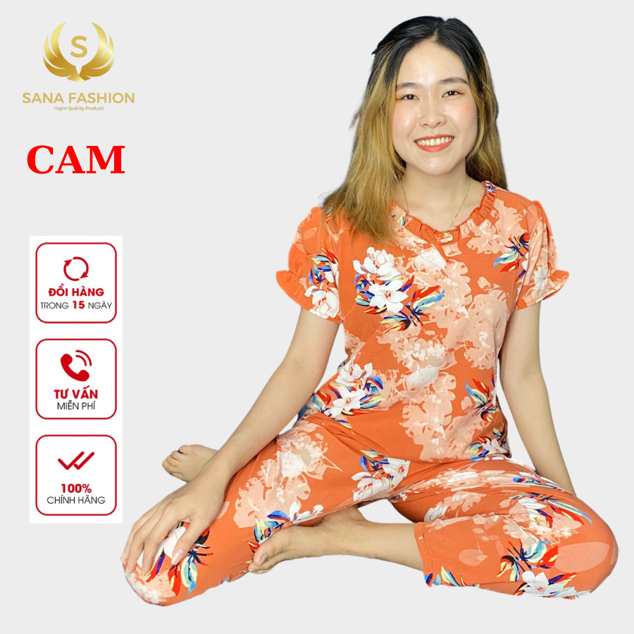 Đồ bộ mặc nhà quần áo ngủ nữ chất lụa cao cấp (DÀI CỔ TIM)