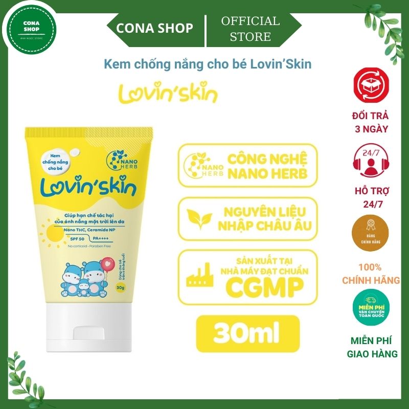 Kem chống nắng cho bé Lovin’Skin, cona shop