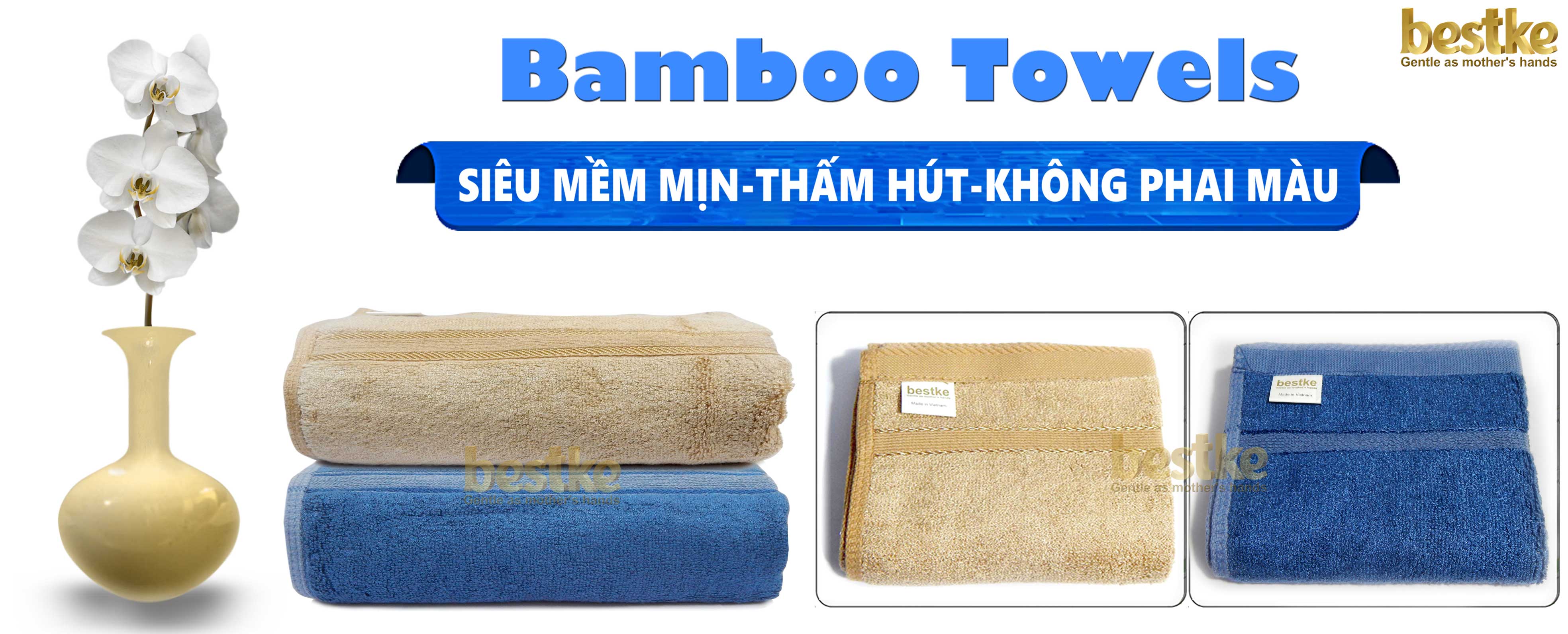 Khăn sợi tre, khăn mặt bamboo bestke