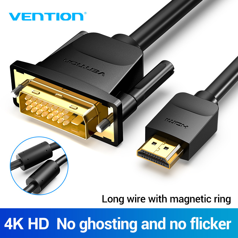 Vention cáp chuyển đổi HDMI sang DVI 1080P DVI-D 24+1 Pin 3D High Speed for LCD DVD HDTV XBOX Projector PS3 DVI to HDMI Cable