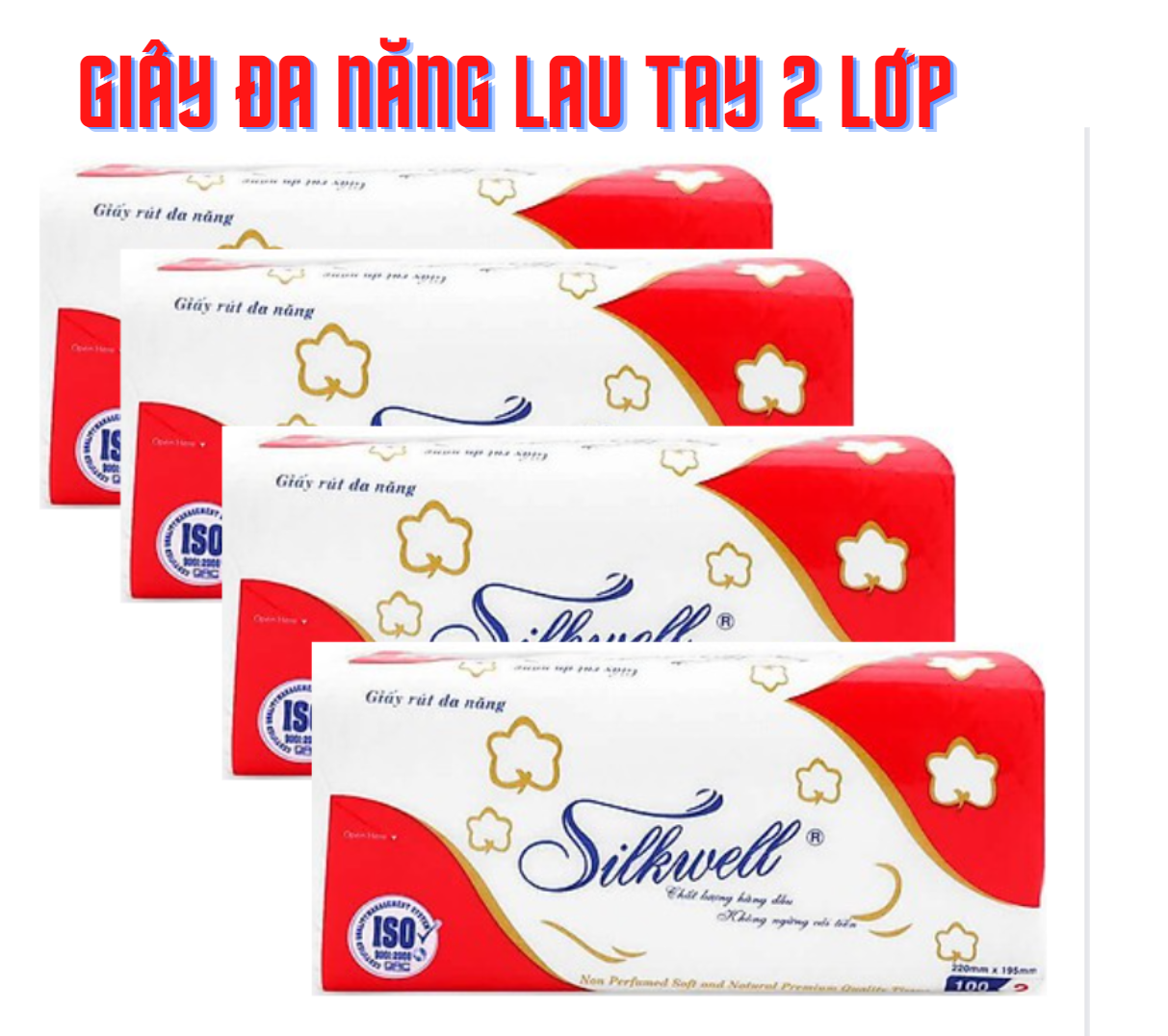 Giấy ăn rút lụa 280 tờ x 2 lớp Silkwell