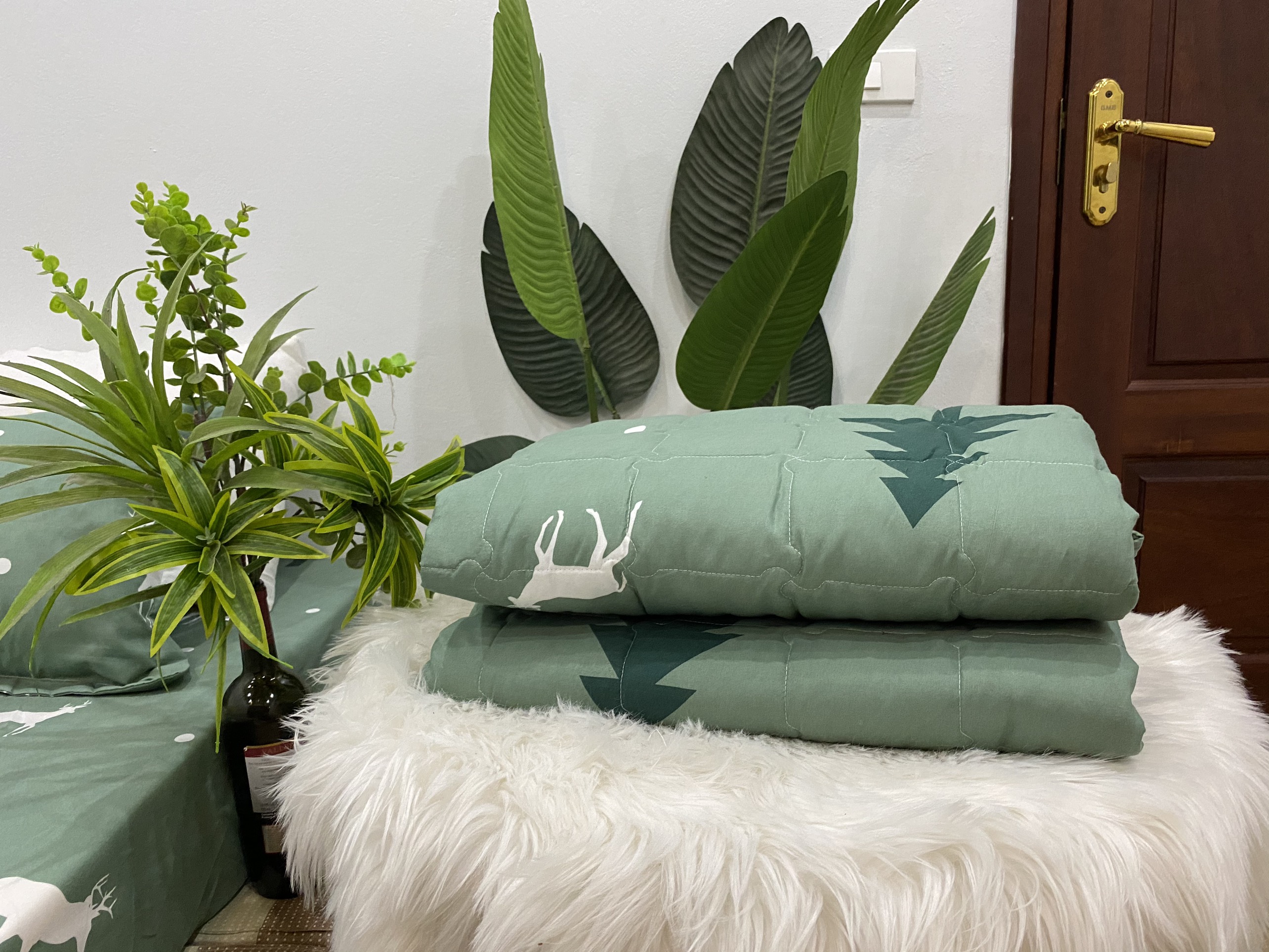 Set Ga Gối Mẫu Hươu Thông CHM14