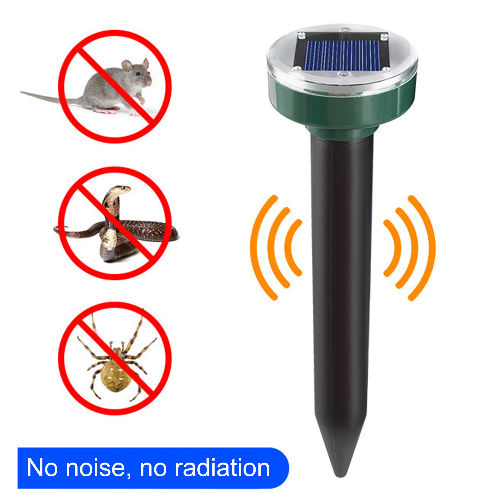 Honrane Solar Powered Ultrasonic Rat Mice Snake Repellent Garden Lawn Farm Pest Repeller Outdoor camping lamp