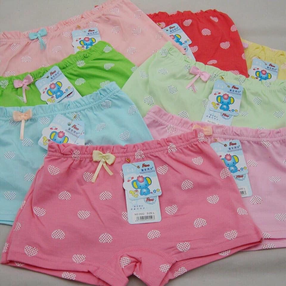 Set 5 Quần chip đùi cho bé, Set 4 quần lót cho bé gái 8-35 kg chất cotton mềm mại co giãn tốt họa tiết theo chủ đề đủ màu sắc đáng yêu