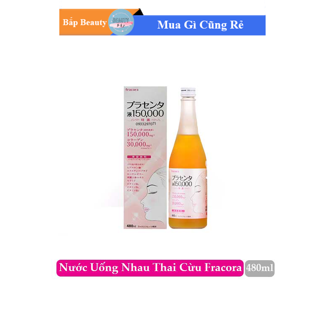 Nước uống nhau thai cừu chống lão hóa da Fracora Placenta Liquid 150,000mg Nhật Bản 480ml