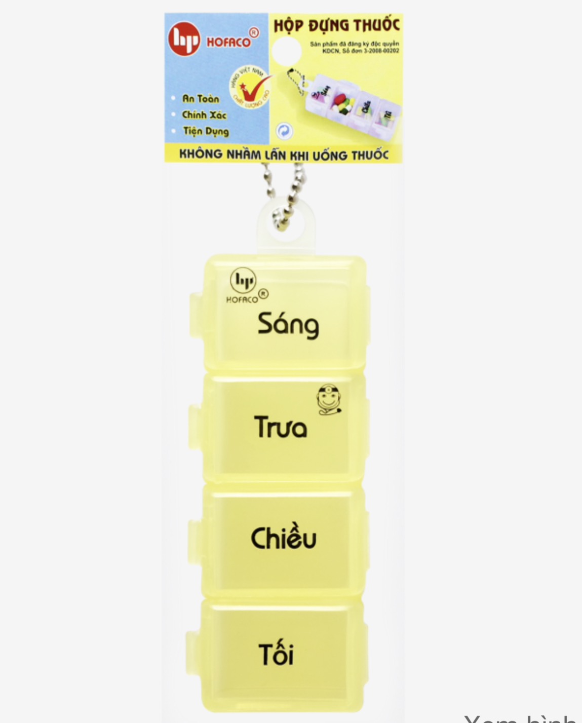 Hộp chia thuốc, hộp đựng thuốc 4 ngăn nhựa hofaco hpg41 - chia thời gian uống thuốc tiện lợi