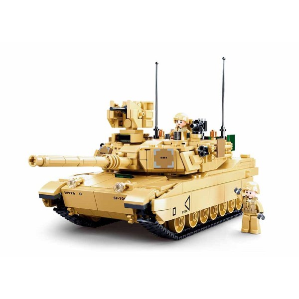 Bộ Xếp Hình Sluban 0892 - Lắp Ráp Xe Tăng Chiến Đấu M1A2 Abrams Màu Vàng Cát Với 781 Chi Tiết